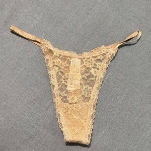 Victoria's Secret Lace Panty in Tan size medium